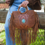 Sedona Tassle Bag In Saddle Brown