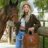 Sedona Tassle Bag In Saddle Brown