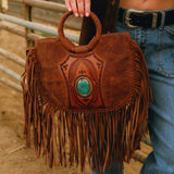 Sedona Tassle Bag In Saddle Brown