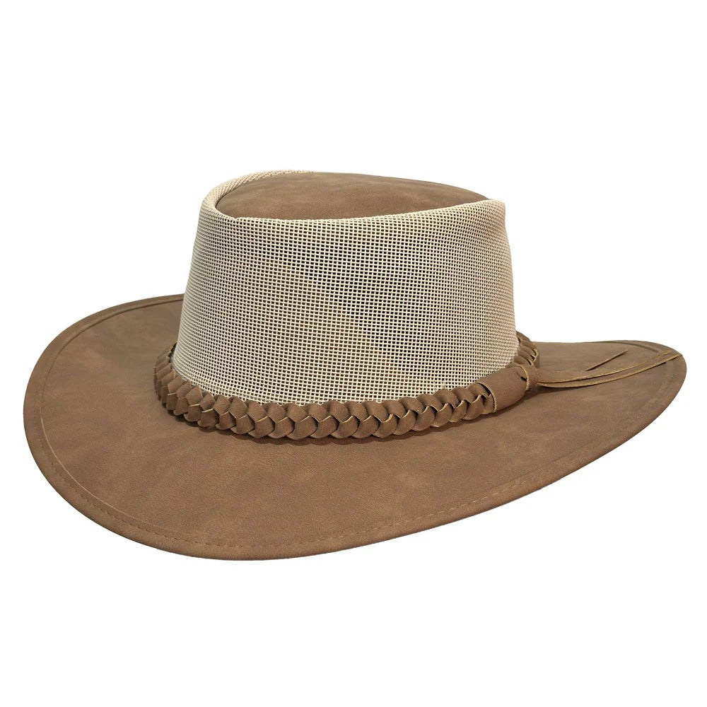 Aussie Golf Soakable Mesh Hat Tan