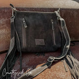 Boot Stitch Sued Leather Purse