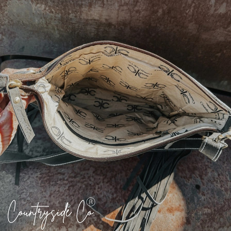Boot Stitch Sued Leather Purse