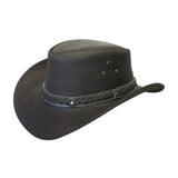 Down Under Leather Hat Black