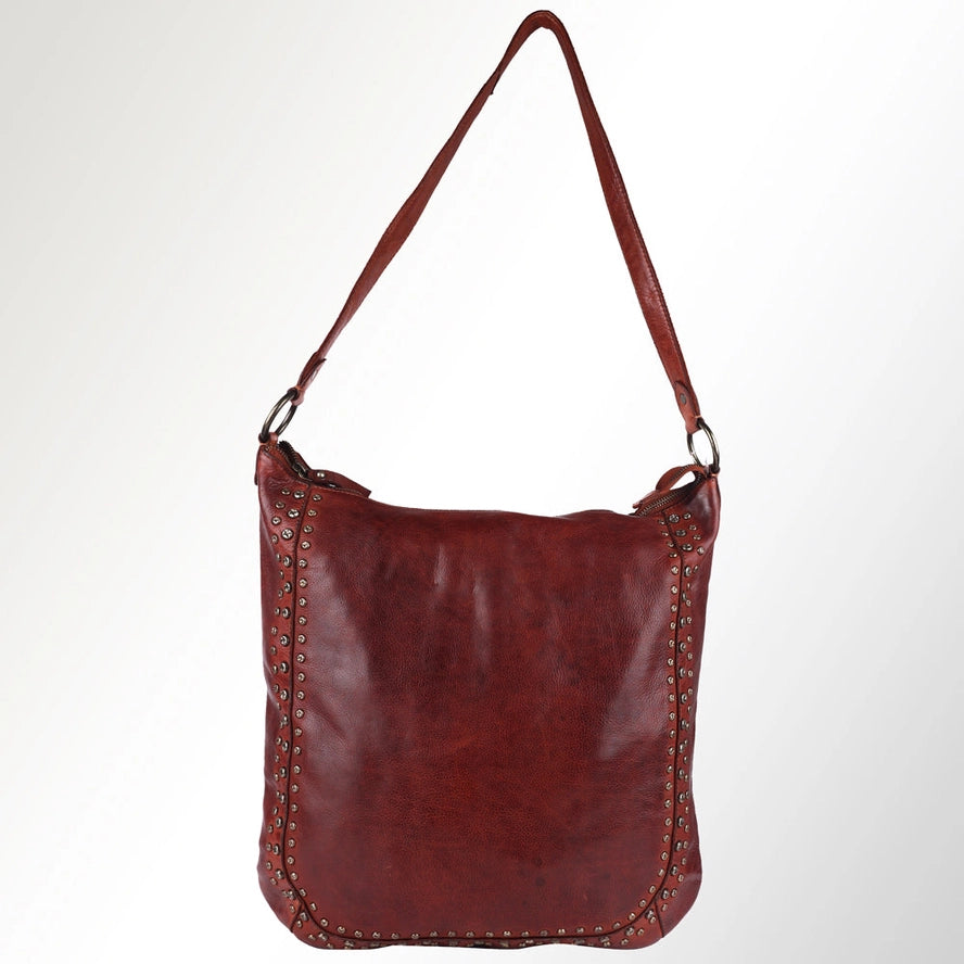 Genuine Leather Western Hobo Statement Bag