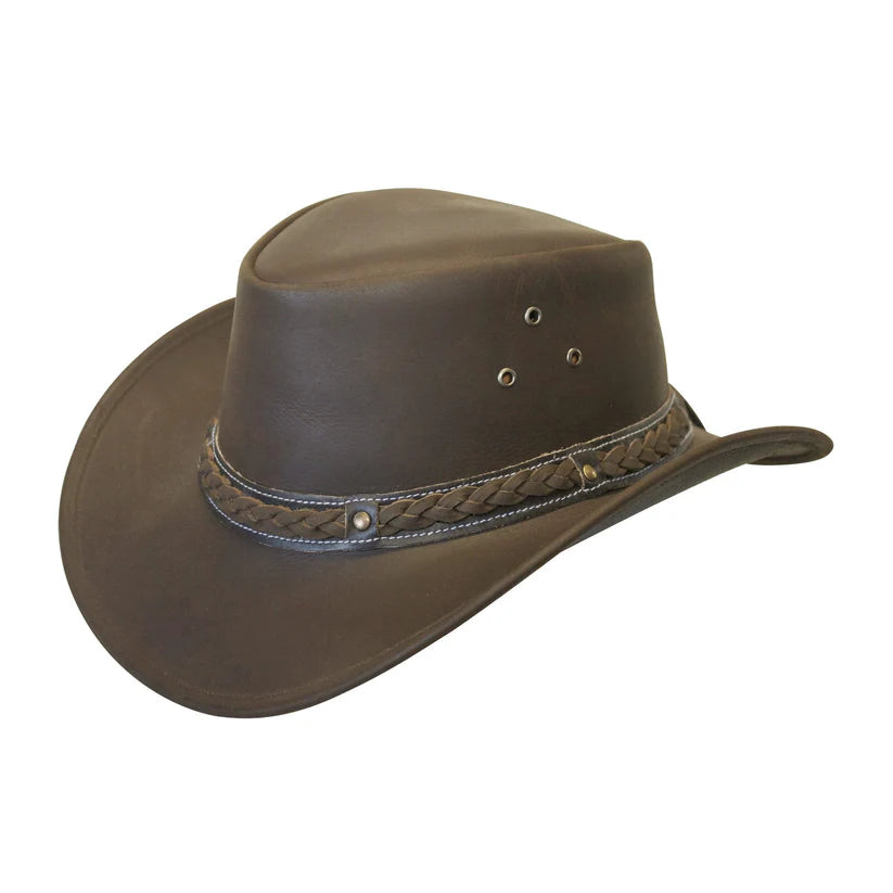 Down Under Leather Hat - Brown