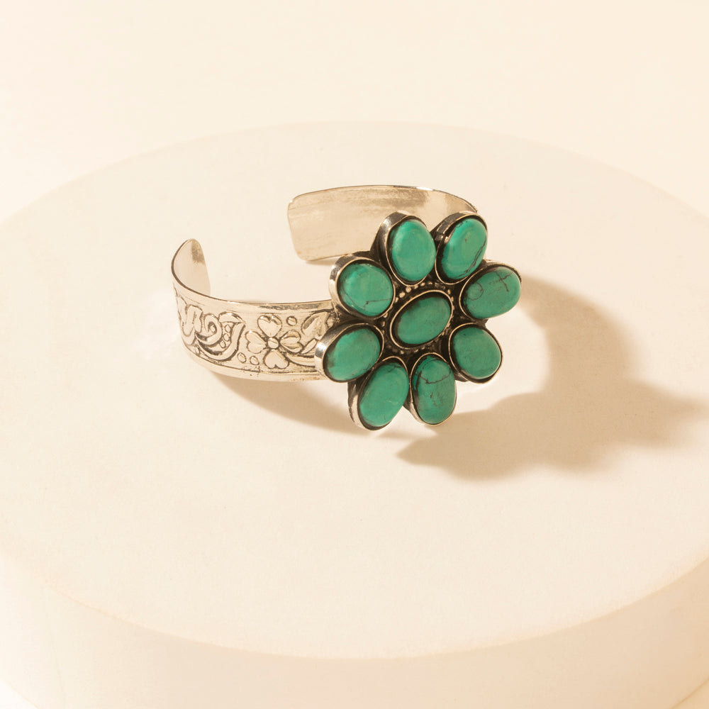 Petalstone Cuff in Steel Blue