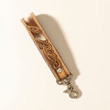 Sedona BlazeHandtooled Leather Keyfob in Bronze Ember