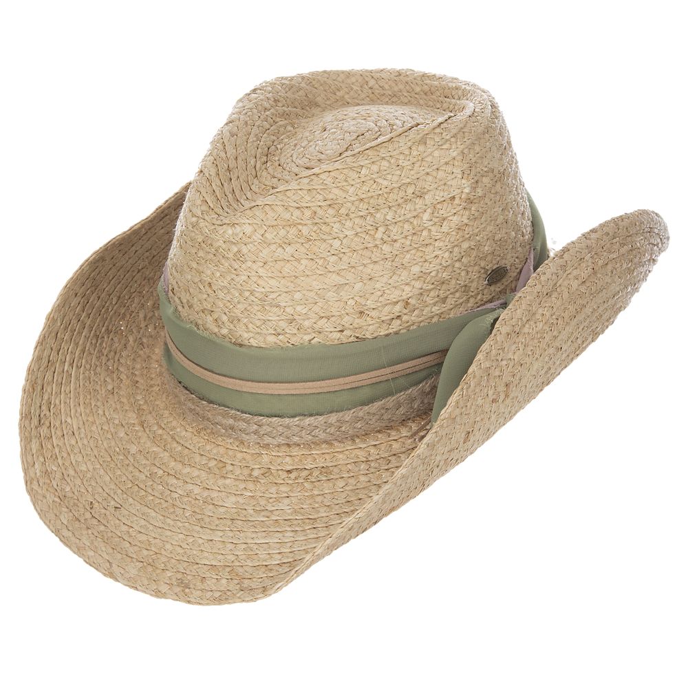 Women's Dusty Raffia Western Hat by Scala